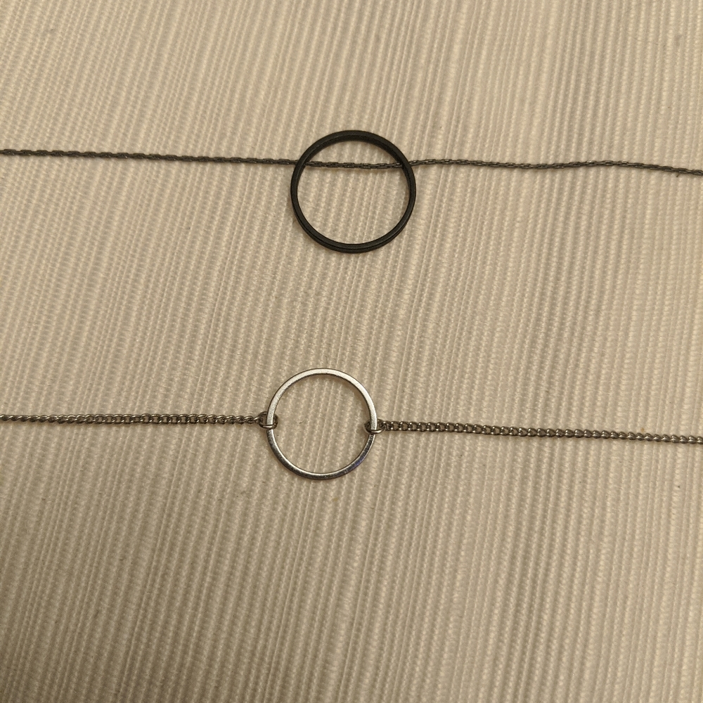 set of minimalist circle chokers